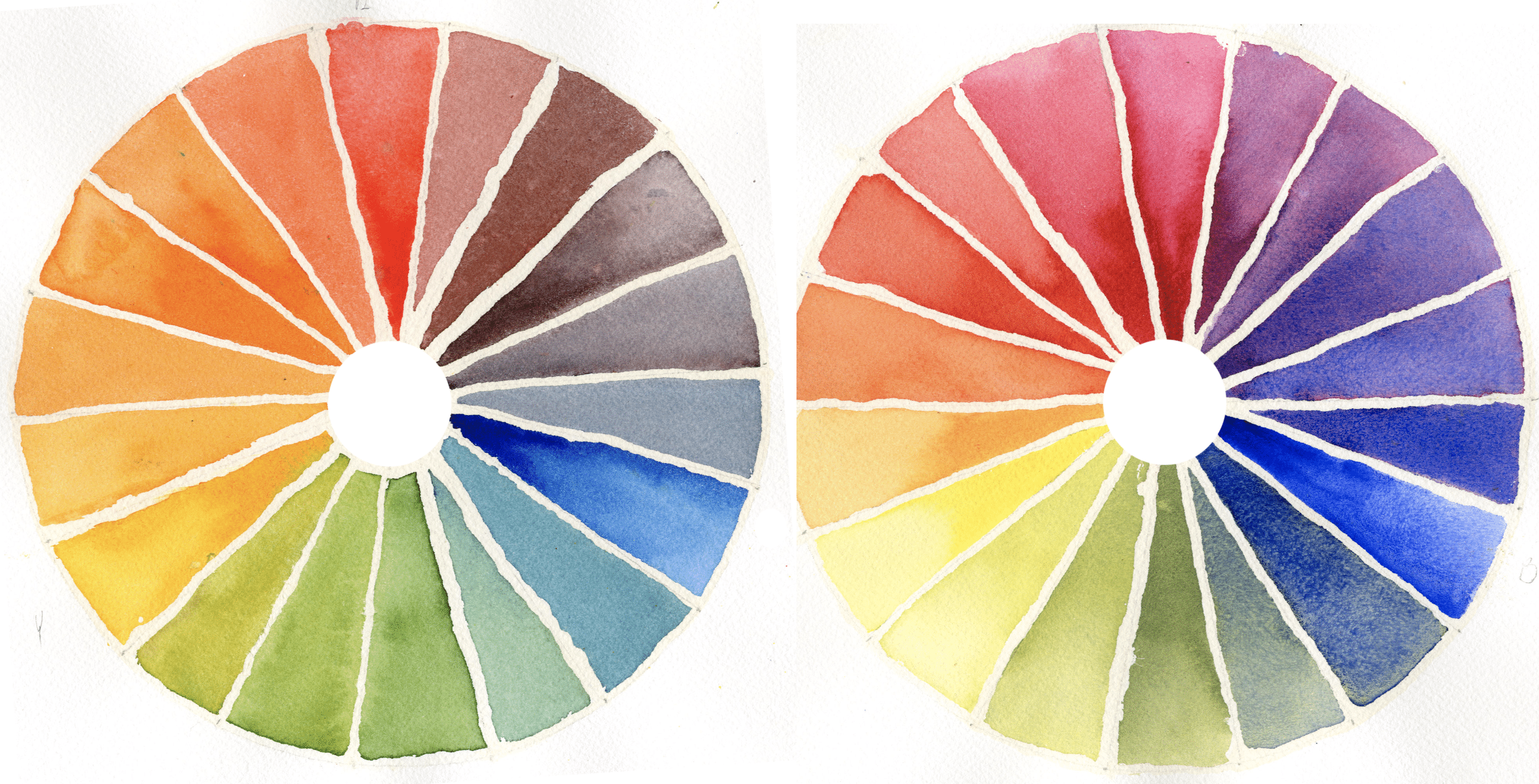 warm and cool color wheels