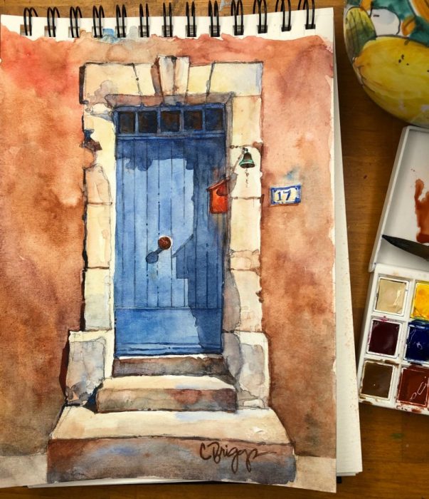 Ink & Wash Watercolor Doorway