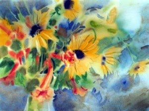 watercolor sunflowers 2