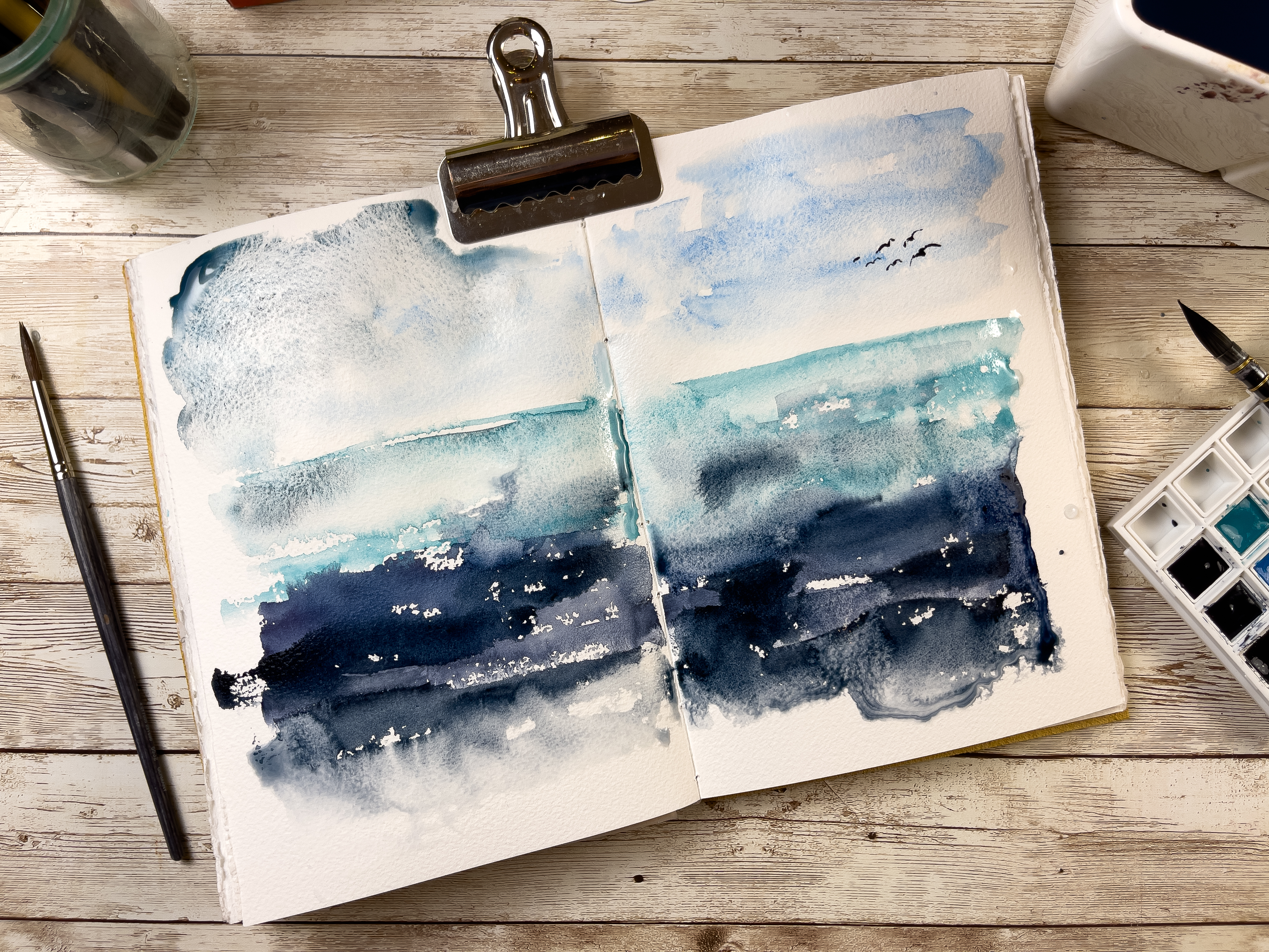 Blues, From Serene to Dramatic – The DANIEL SMITH Watercolor Half Pan Set-13