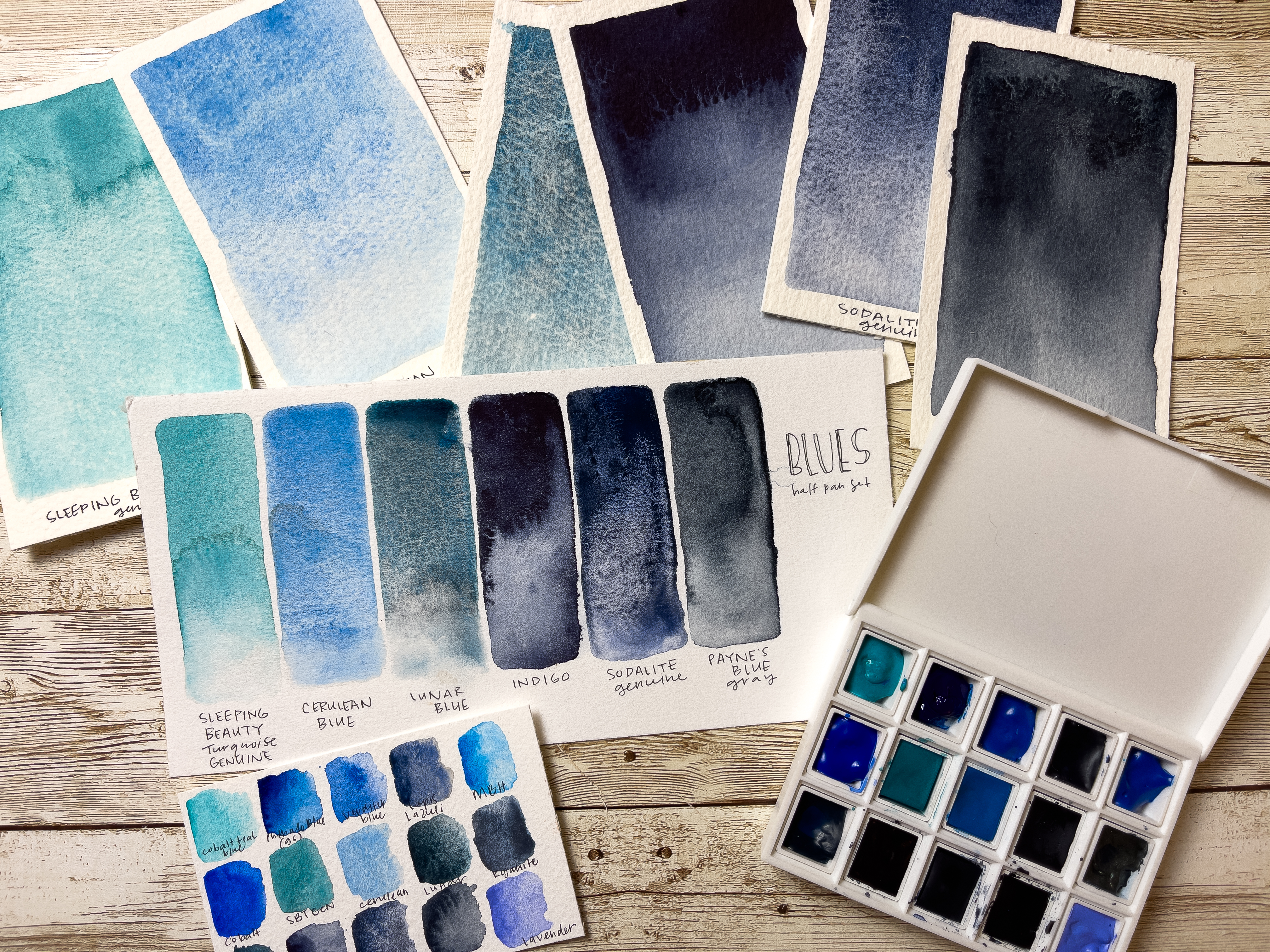 Blues, From Serene to Dramatic – The DANIEL SMITH Watercolor Half Pan Set-16