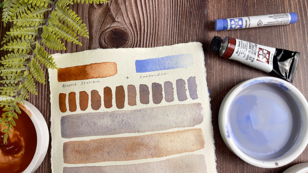 Watercolor Mixing Recipe: Burnt Sienna + Lavender - DANIEL SMITH