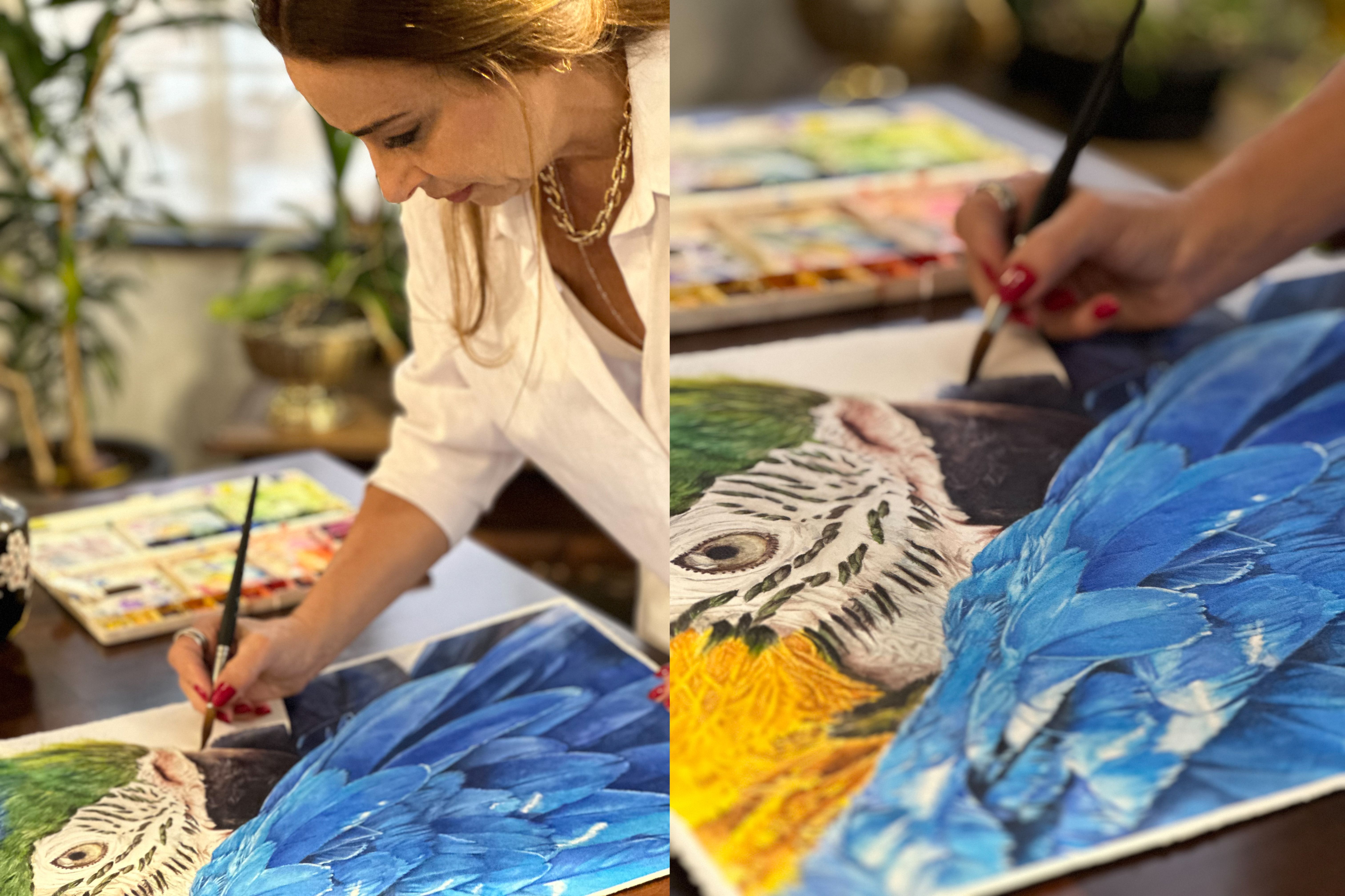 Painting Luminous Feathers with DANIEL SMITH Watercolors-38