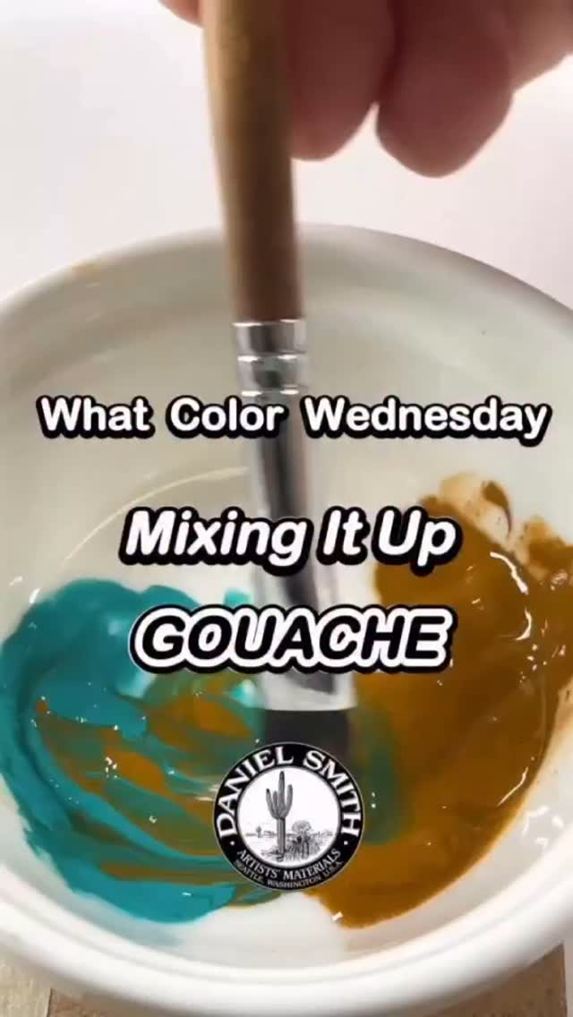 What Color Wednesday Mixing It Up!⁠⁠Name the unidentified color that works as a mixer to Cobalt Teal Blue GOUACHE. Hint - it is one of the Yellows. Make a guess ... make it two.⁠⁠Answer will be revealed tomorrow.⁠⁠#danielsmith #danielsmithartistsmaterials⁠#danielsmithgouache #danielsmithwhatcolorwednesday #whatcolorwednesdaymixingitup #colormixing