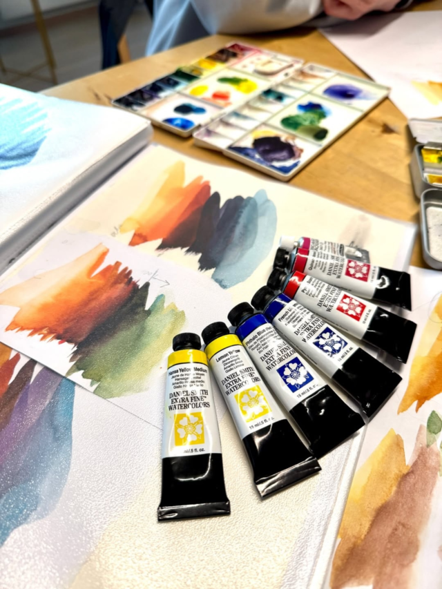 @akvarell_atelier  great color choice. Thank you for giving the new colors a try. Repost from @akvarell_atelier•We’re testing primary colours to find the best combinations and explore colour theory during the intensive beginner course. Having the right colours and professional-quality pigments really makes a difference—it makes the watercolor journey so much easier and more enjoyable! 😊🎨..#danielsmith #danielsmithartistsmaterialsр #danielsmithwatercolors #watercolorbeginner #learnwatercolor #danielsmith #osloart #artistinoslo #watercoloroslo #oslowatercolor #watercolornorway