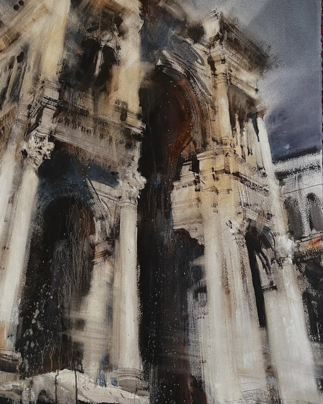 Masterful @alvaro.castagnet  Thabks for sharing.Repost from @alvaro.castagnet•Milan! Italy mi piace moltissimo!  Let me know if you see someone you know - 110x 67cm #danielsmith #danielsmithartistsmaterials #danielsmithwatercolors #watercolor #italy #watercolor #acquarello #watercolour #art
