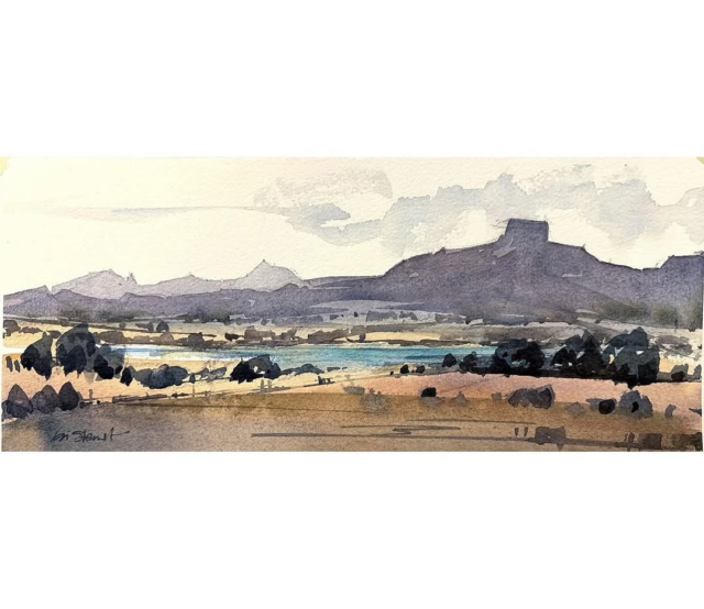 Beautiful layers @iainstew7 Thanks for sharing and tagging us! Repost from @iainstew7•Abiquiu Reservoir from Ghost Ranch. #danielsmith  #danielsmithartistsmaterials #newmexico #danielsmithwatercolor #stcuthbertsmill