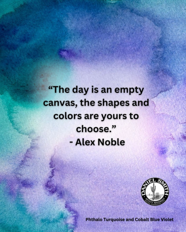 We love symbolisms :) Do you consider a new day like an empty canvas?  Do you agree with Alex Noble? We’d love to hear your thoughts. Leave a comment on this post ☺️#danielsmith #danielsmithartistsmaterials #danielsmithwatercolors #artquote