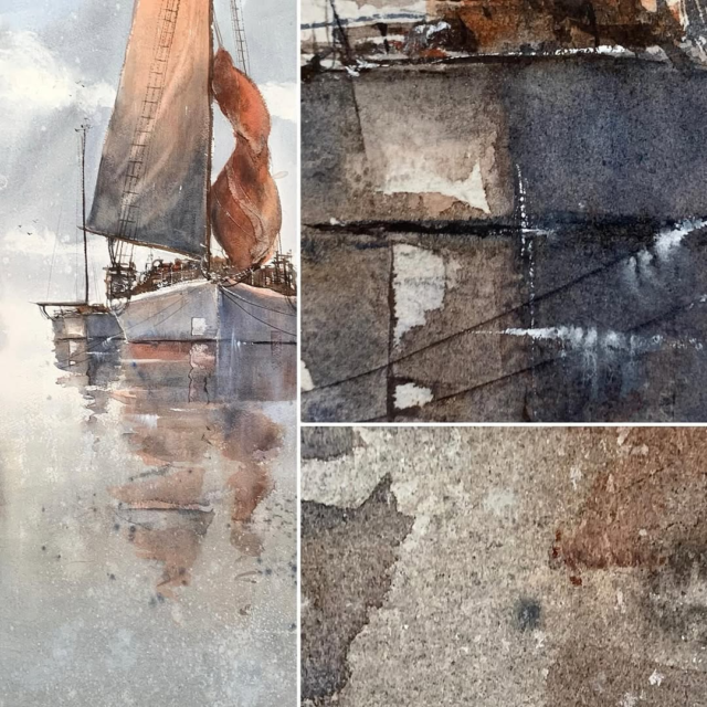The beauty of texture! @aaaaandersson  thanks for sharing and tagging us ☺️Repost from @aaaaandersson•30x77 cm Arches 300g. Pigments are your friend. Take care of them. #danielsmith #danielsmithgranulatingcolors ##danielsmithartistsmaterials