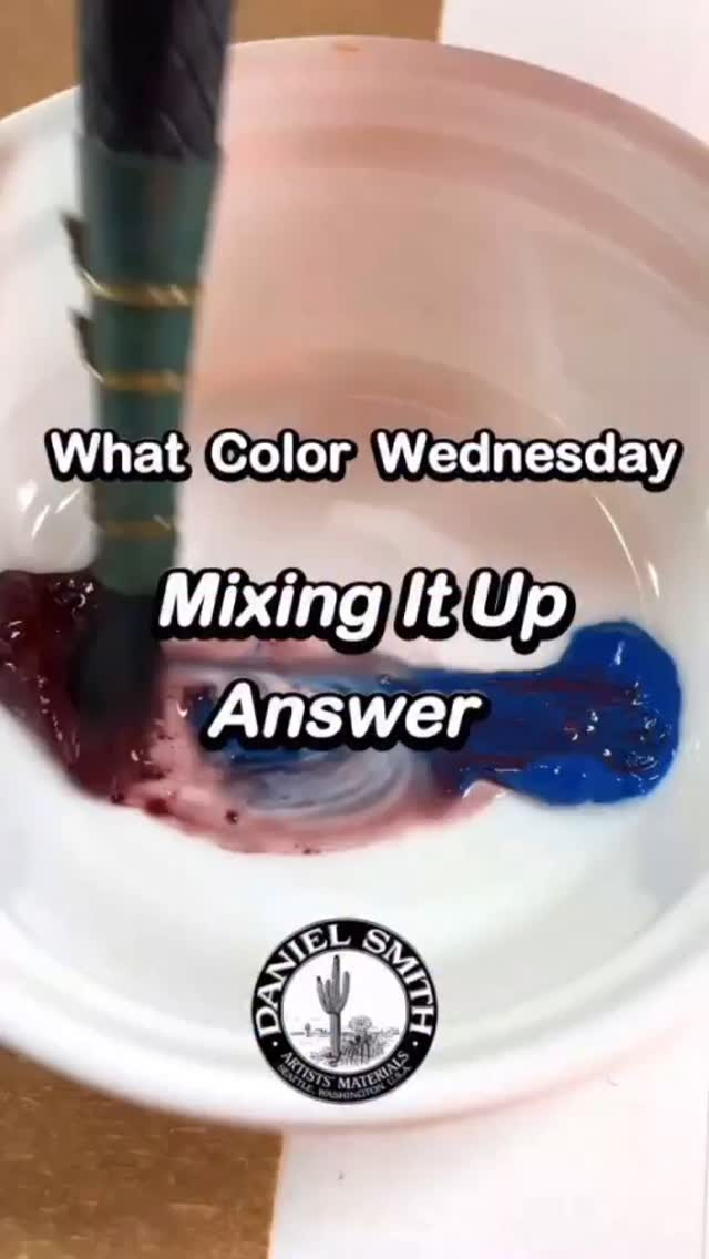 What Color Wednesday Mixing It Up Answer!⁠Potter’s Pink + Manganese Blue Hue⁠Do you already have Manganese Blue Hue in your palette? How do you use this color?⁠⁠Let us see you mixing it up... share and tag us or leave a comment on this post.⁠⁠Shout out to artists who guessed it right and to all who tried.Manganese Blue Huehttps://danielsmith.com/color-stories/watercolors/manganese-blue-hue-watercolor/This cool turquoise blue is ideal for creating form or indicating space. It is a medium-staining, transparent pigment with wonderful granulating properties. A good substitute for Cerulean Blue, Manganese Blue Hue offers an additional advantage: it mixes well with non-staining, semi-tranparents to create a mottled texture in underlying colors. Note: true Manganese Blue, discontinued from product lines due to environmental concerns and toxic by-product, has been replaced in the DANIEL SMITH line with a formulation which closely resembles it. The result is a safe, high quality lightfast pigment with the color we adore – Manganese Blue Hue.Potter’s Pinkhttps://danielsmith.com/color-stories/watercolors/potters-pink-watercolor/Potter’s Pink is the lightfast pink that was used in English watercolor painting of the 18th and 19th centuries. Also used in ceramic glazes, it is romantic rose pink, delicate and neutral – a beautiful counterpoint for brighter, more saturated colors.About the drawdown⁠Starting with 10 parts water to 1 part paint (by weight) in the palette, our chemist paints the top half of the swatch uniformly with a round brush to show the paint’s color and characteristics. For the bottom half, he dips a ¾” flat brush into the paint well just once, then applies the color in stripes until the brush is dry, which shows the color’s tone and behavior through a wash. We use these swatches for color matching during the manufacturing process.⁠⁠#danielsmith #whatcolorwednesdaymixingitup #danielsmithartistsmaterials #danielsmithwatercolors #whatcolorwednesdayanswer #watercolormixing
