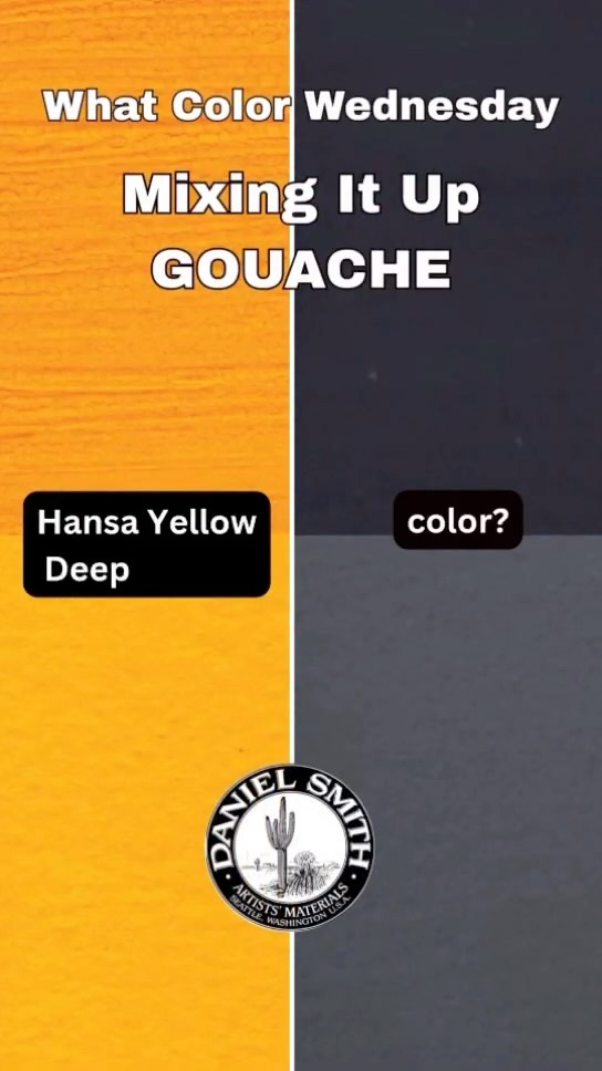 It’s What Color Wednesday – Mixing It Up GOUACHE! 🎨Missed the right guess last week? No worries—today’s your chance to try again!Can you name the mystery color that mixes beautifully with Hansa Yellow Deep GOUACHE?Drop your guess below ⬇️Answer revealed tomorrow!#danielsmith #danielsmithartistsmaterials #danielsmithgouache #gouache