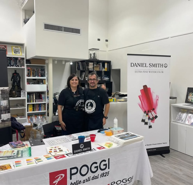 @jopaint  great to see you and @letymon  sharing your love for colors ☺️ @dittapoggi  thank you for stocking DANIEL SMITH Artists Materials ☺️Repost from @jopaint•Pronti per la demo! Poggi art store Roma via del Gesù 16:30-18:30!#danielsmith #danielsmithwatercolors #danielsmithartistsmaterials