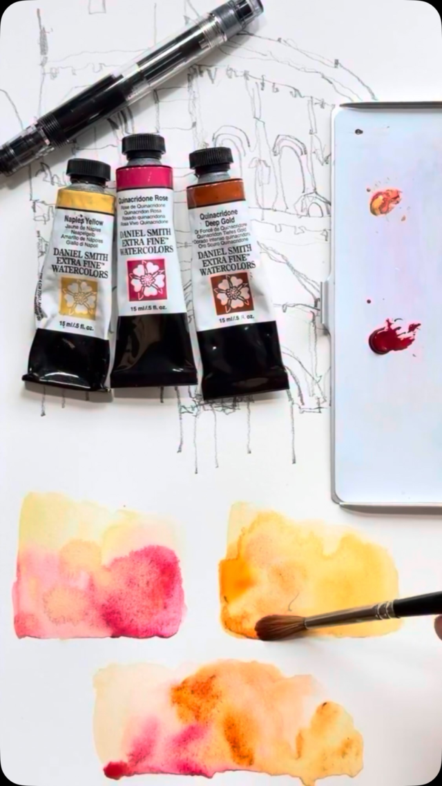Because you can never have too much of what inspires you 😊 Paul, thank you for showing us how colors can enrich every journey. Happy painting!!!Repost @paulwang_sg I am all packed and ready to fly!! Last minute discovery and I just have to include 3 more special colours that I think will be very useful when I sketch Toulouse the Pink city. The additional colours are Naples Yellow, Quin Rose and Quin Deep Gold. All from Daniel Smith. You can get a really nice sun kissed effect with a hint of blush with these trio. You can layer them or blend them wet on paper. Let me what you think?#danielsmith #danielsmithartistsmaterials #danielsmithwatercolors